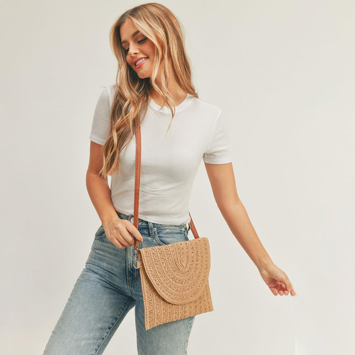 Straw Envelope Crossbody & Clutch